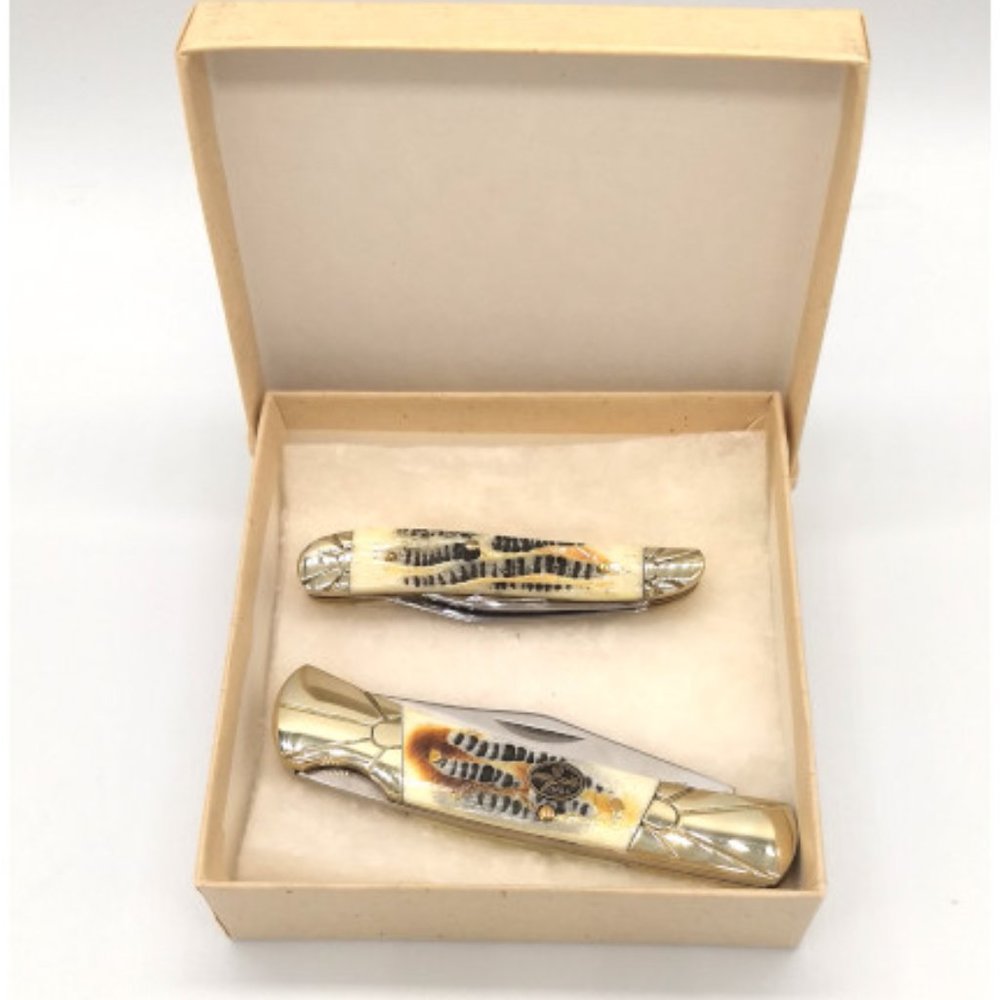 Frost Cutlery Mustang Mojave Bone 2-Piece Knife Set (MB109MB)